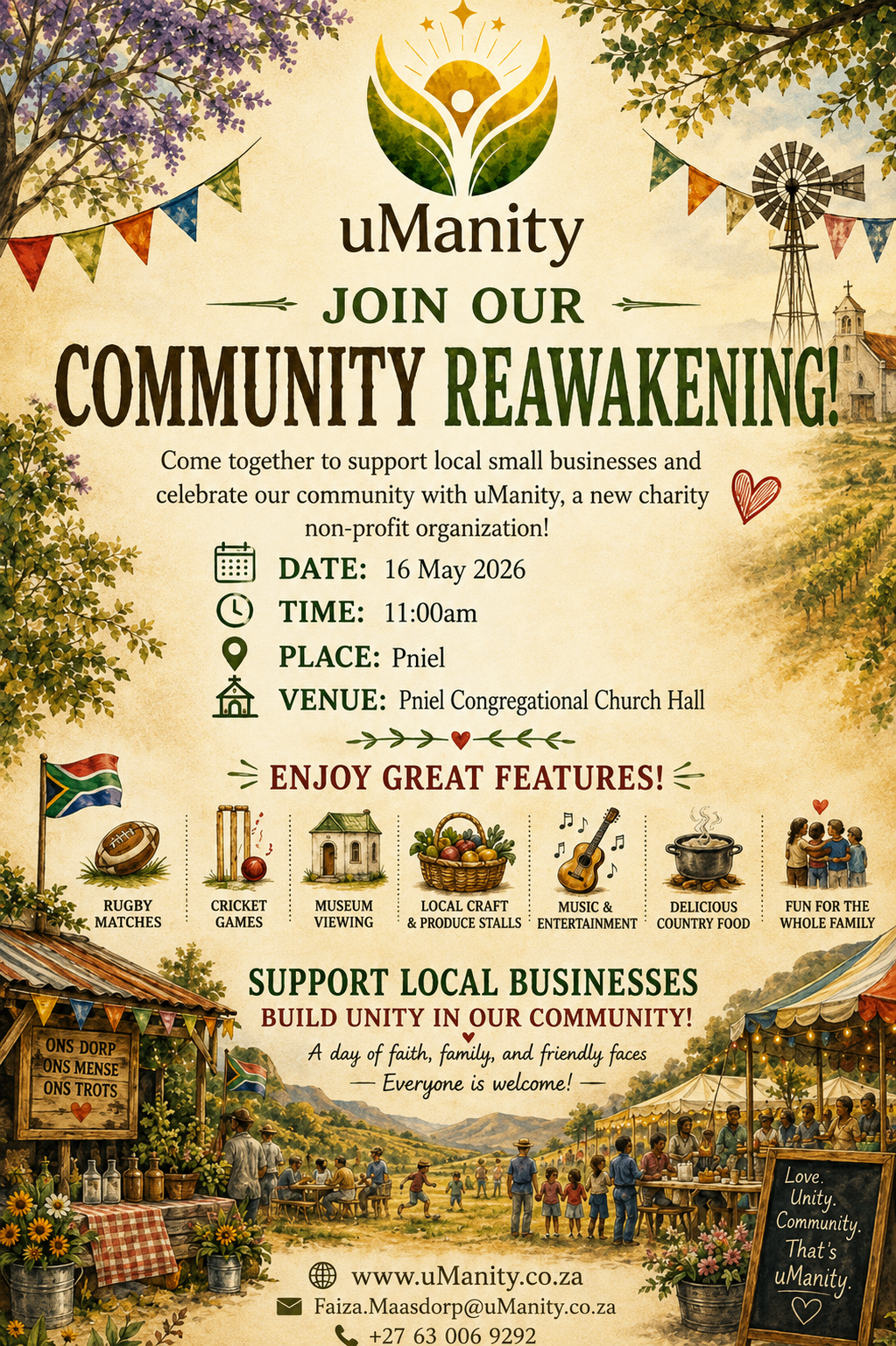 Community Reawakening invitation, 16 May 2026, Pniël